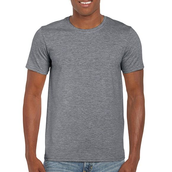 Gildan Unisex Adult Ringspun Cotton Soft Touch T-Shirt / Graphite Heather - Picture 3 of 3